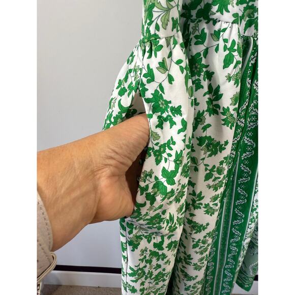 AVARA Women's Brianna Spaghetti Strap Floral Print Midi Dress Green Size Medium - Picture 6 of 15